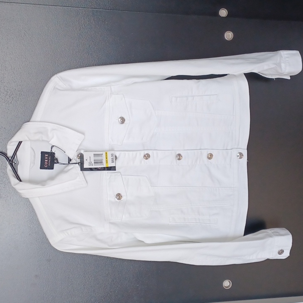 NWT Curve Appeal White Denim Jacket